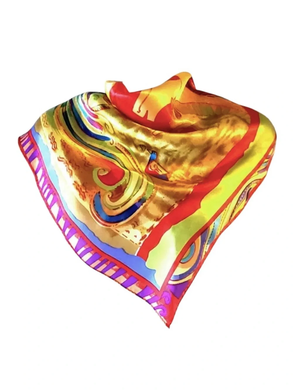Equestrian Celestial Rainbow Art Silk Scarf